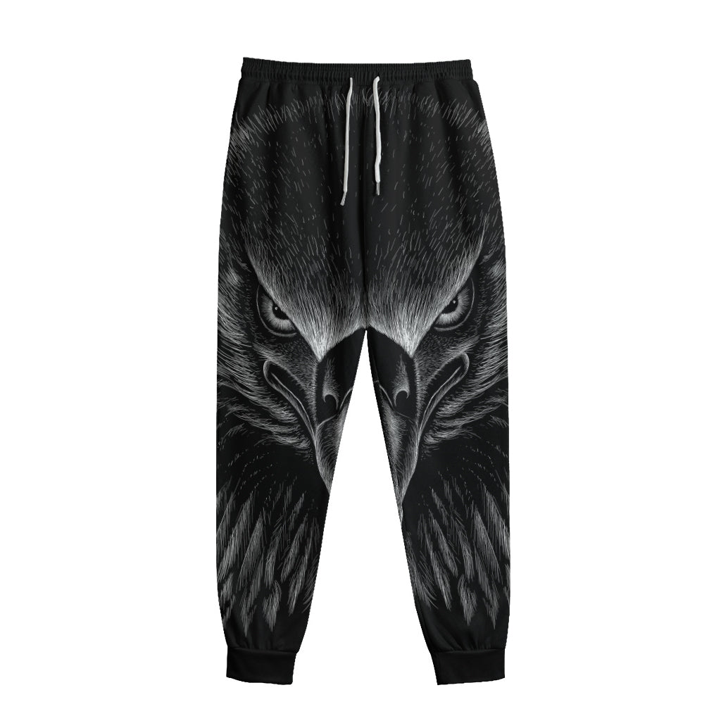 Black And White Eagle Print Sweatpants