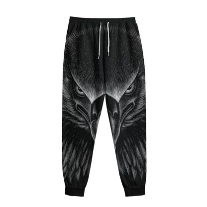 Black And White Eagle Print Sweatpants