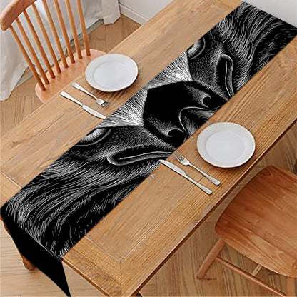 Black And White Eagle Print Table Runner
