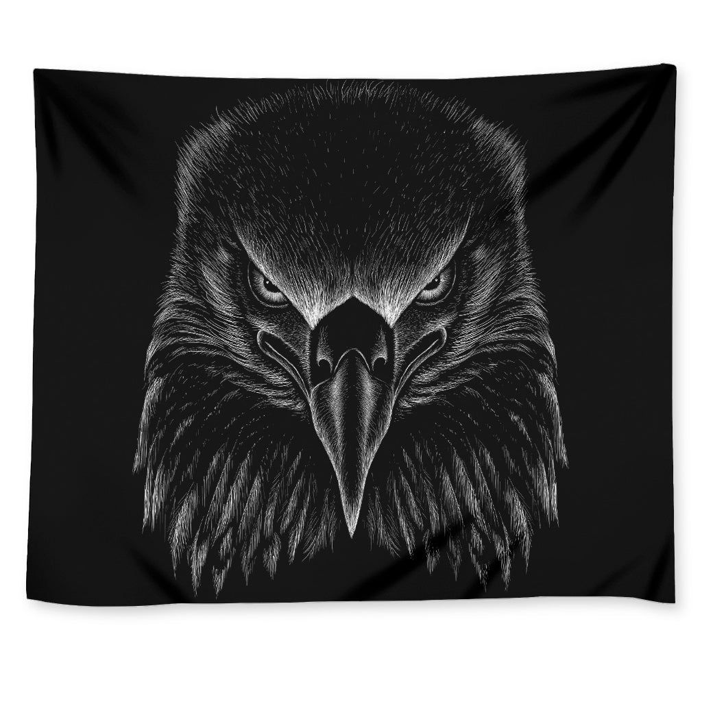 Black And White Eagle Print Tapestry