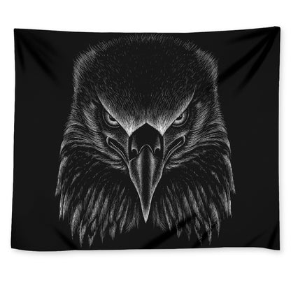 Black And White Eagle Print Tapestry