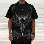 Black And White Eagle Print Textured Short Sleeve Shirt