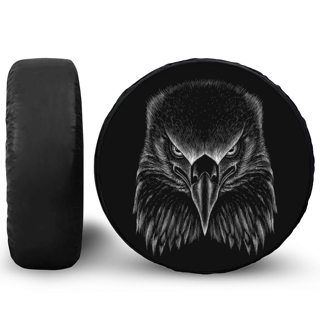 Black And White Eagle Print Tire Cover