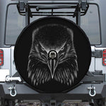 Black And White Eagle Print Tire Cover With Camera Hole