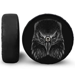 Black And White Eagle Print Tire Cover With Camera Hole