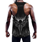 Black And White Eagle Print Training Tank Top
