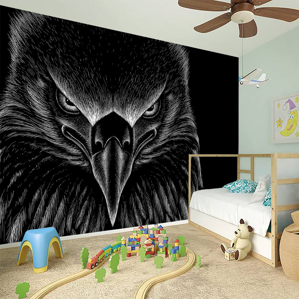 Black And White Eagle Print Wall Sticker