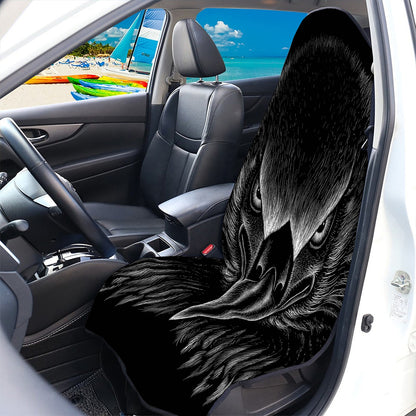 Black And White Eagle Print Waterproof Car Seat Cover