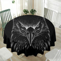 Black And White Eagle Print Waterproof Round Tablecloth