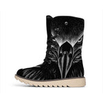 Black And White Eagle Print Winter Boots