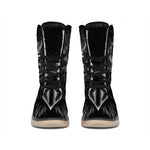 Black And White Eagle Print Winter Boots