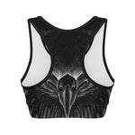 Black And White Eagle Print Women's Sports Bra