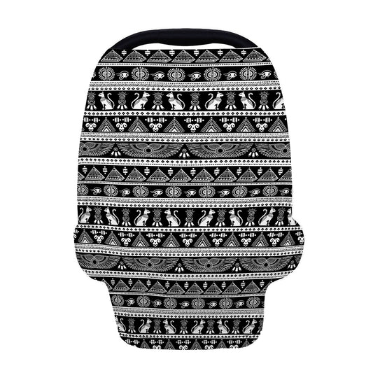 Black And White Egypt Pattern Print Baby Seat Cover