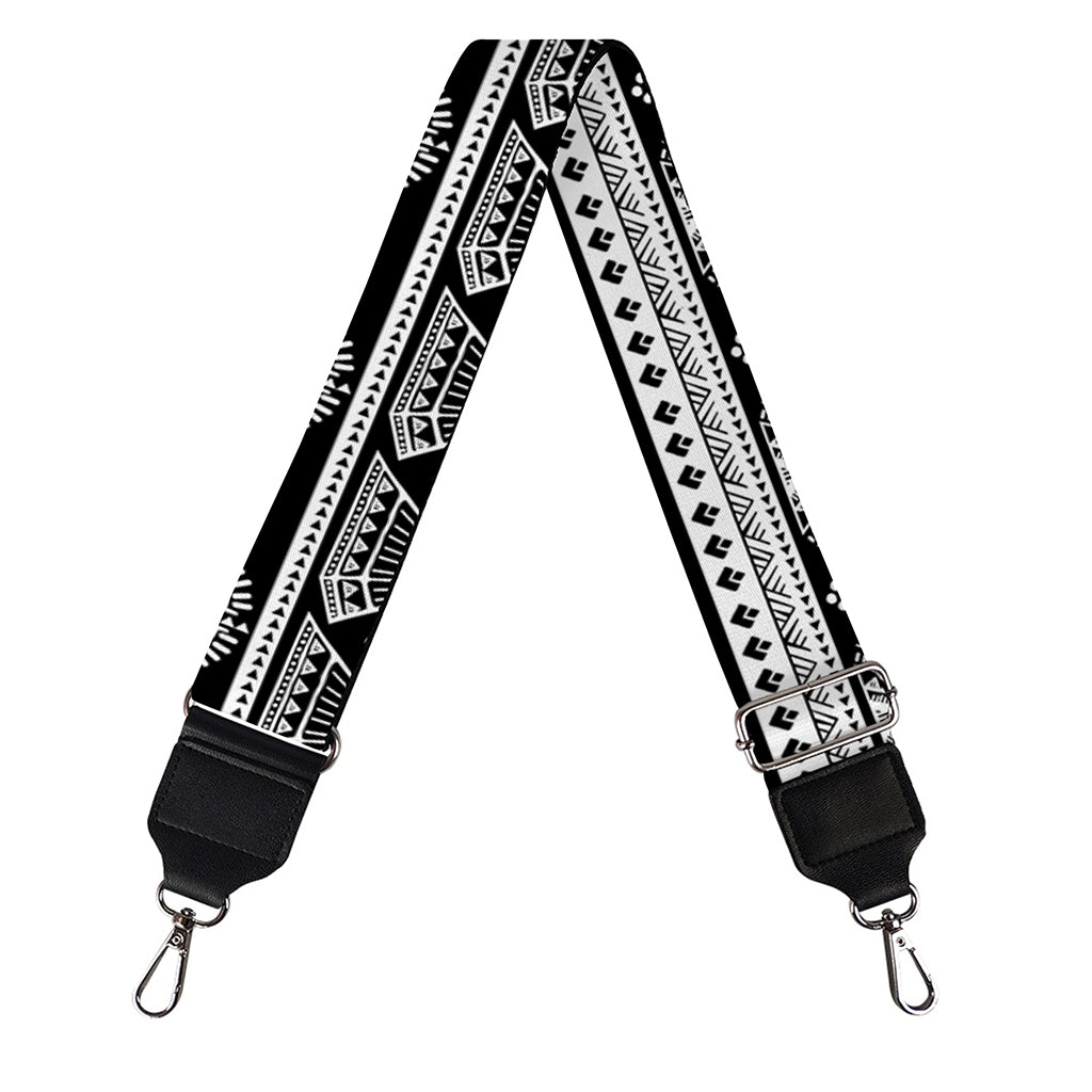 Black And White Egypt Pattern Print Bag Strap