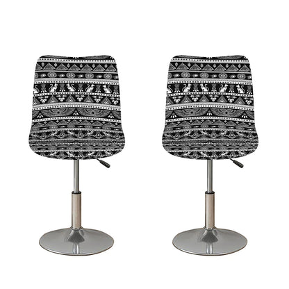 Black And White Egypt Pattern Print Bar Stool Covers