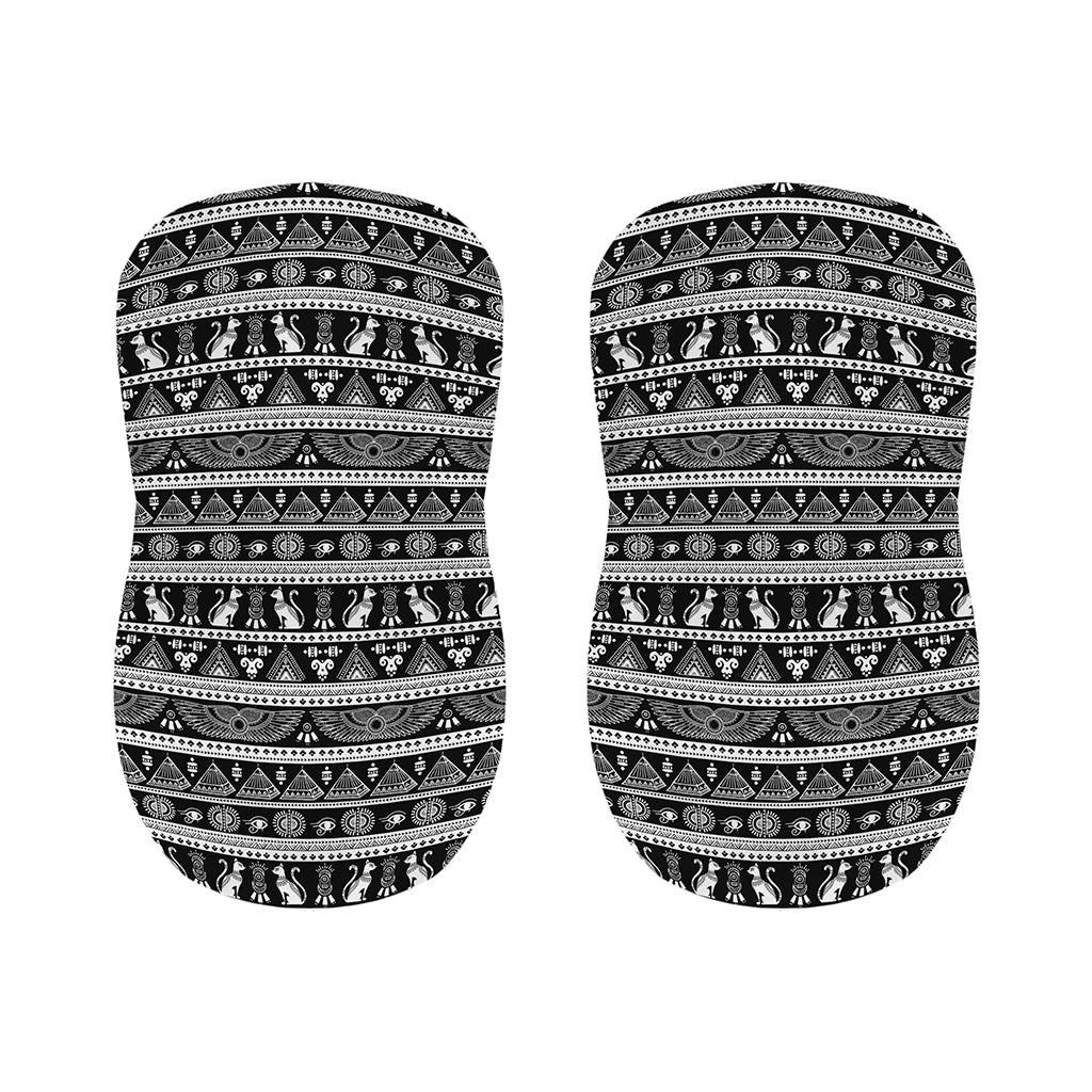 Black And White Egypt Pattern Print Bar Stool Covers