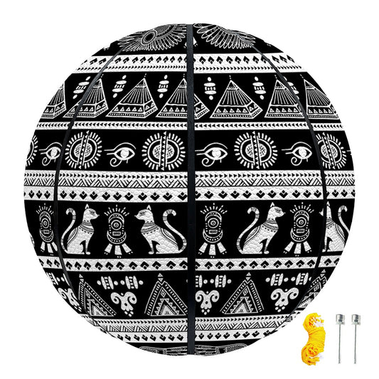 Black And White Egypt Pattern Print Basketball