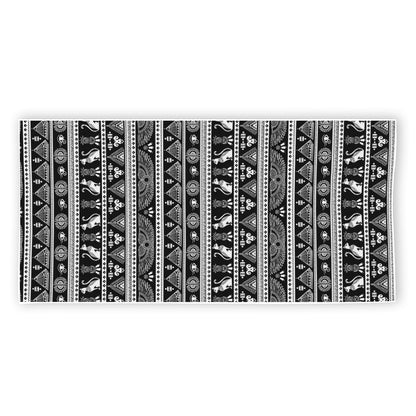 Black And White Egypt Pattern Print Beach Towel