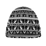 Black And White Egypt Pattern Print Beanie