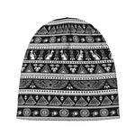 Black And White Egypt Pattern Print Beanie