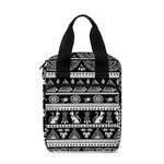 Black And White Egypt Pattern Print Bible Tote Bag
