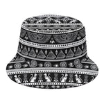 Black And White Egypt Pattern Print Bucket Hat