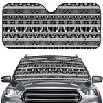 Black And White Egypt Pattern Print Car Windshield Sun Shade