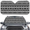 Black And White Egypt Pattern Print Car Windshield Sun Shade