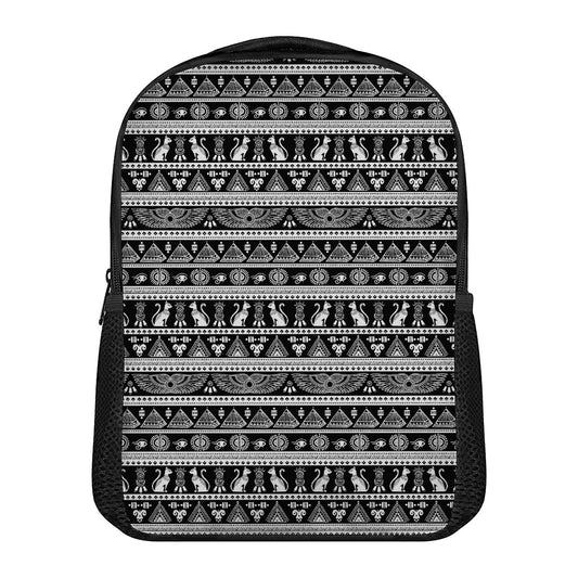 Black And White Egypt Pattern Print Casual Backpack