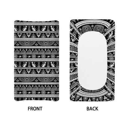 Black And White Egypt Pattern Print Changing Pad Cover