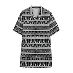 Black And White Egypt Pattern Print Cotton Hawaiian Shirt