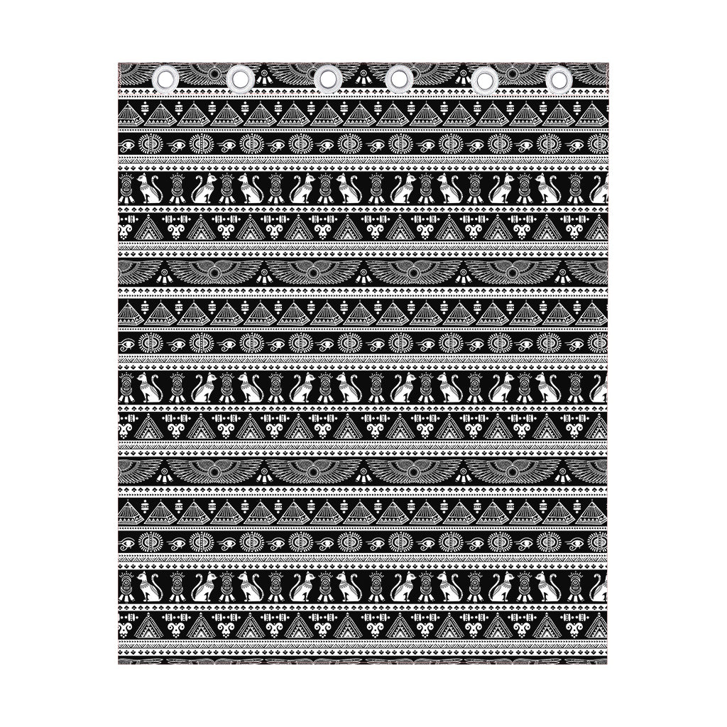 Black And White Egypt Pattern Print Curtain