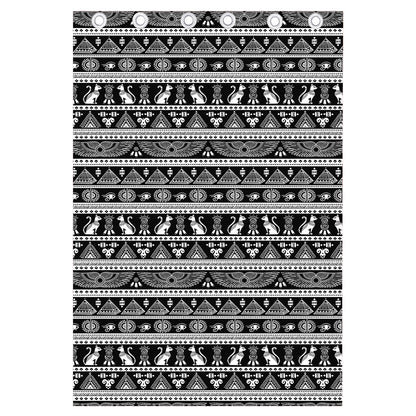 Black And White Egypt Pattern Print Curtain