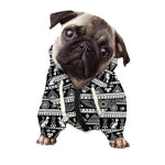 Black And White Egypt Pattern Print Dog Zip Up Hoodie
