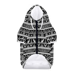 Black And White Egypt Pattern Print Dog Zip Up Hoodie