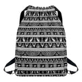 Black And White Egypt Pattern Print Drawstring Backpack