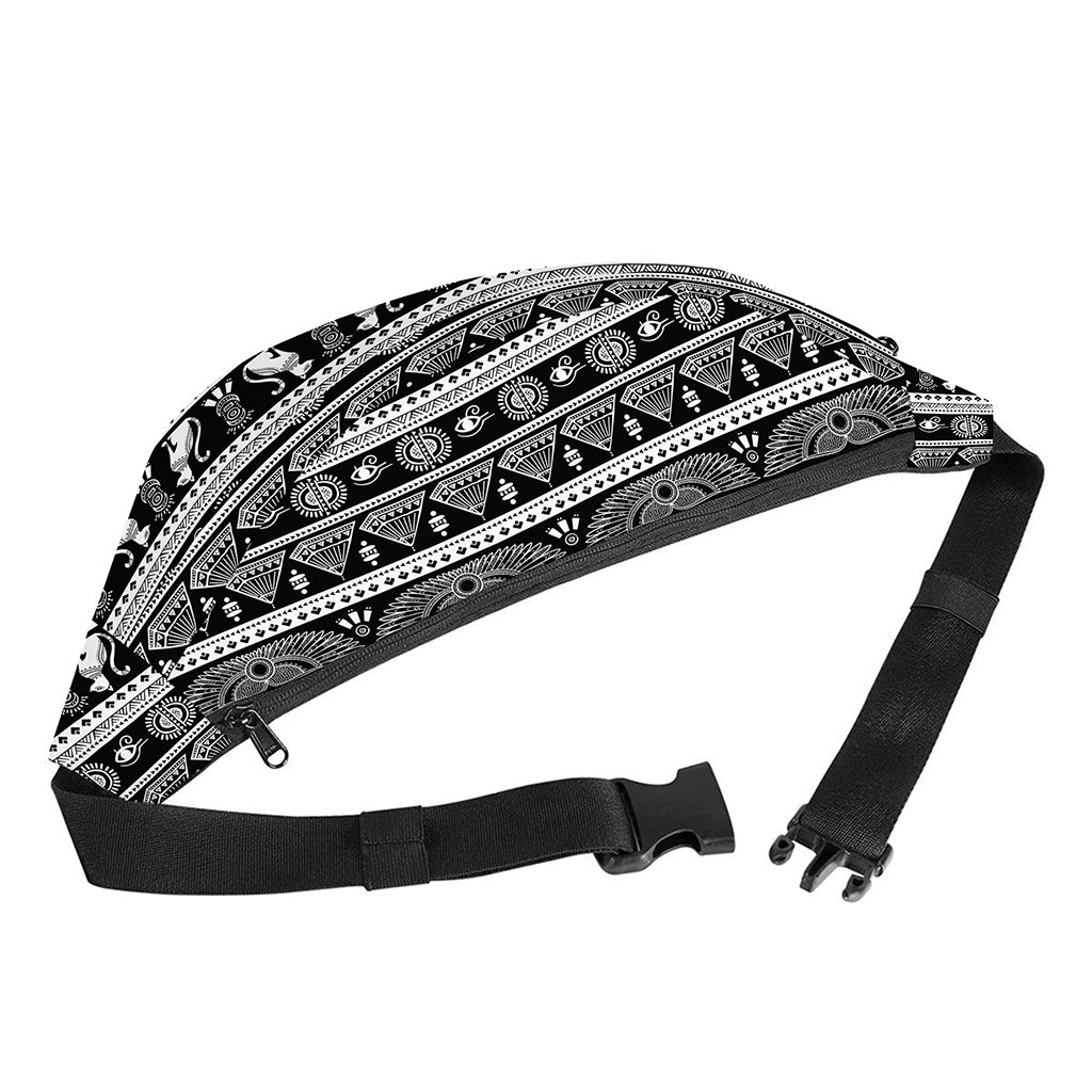 Black And White Egypt Pattern Print Fanny Pack