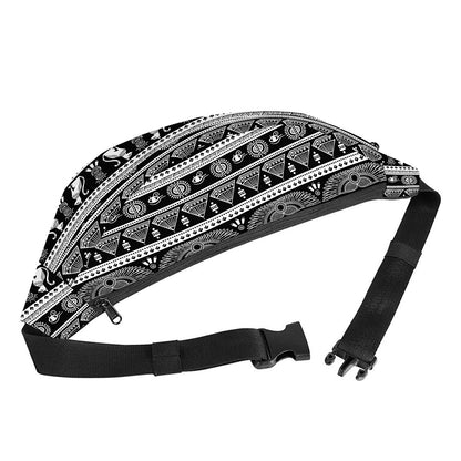 Black And White Egypt Pattern Print Fanny Pack