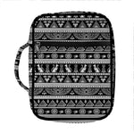 Black And White Egypt Pattern Print Front Pocket Bible Bag