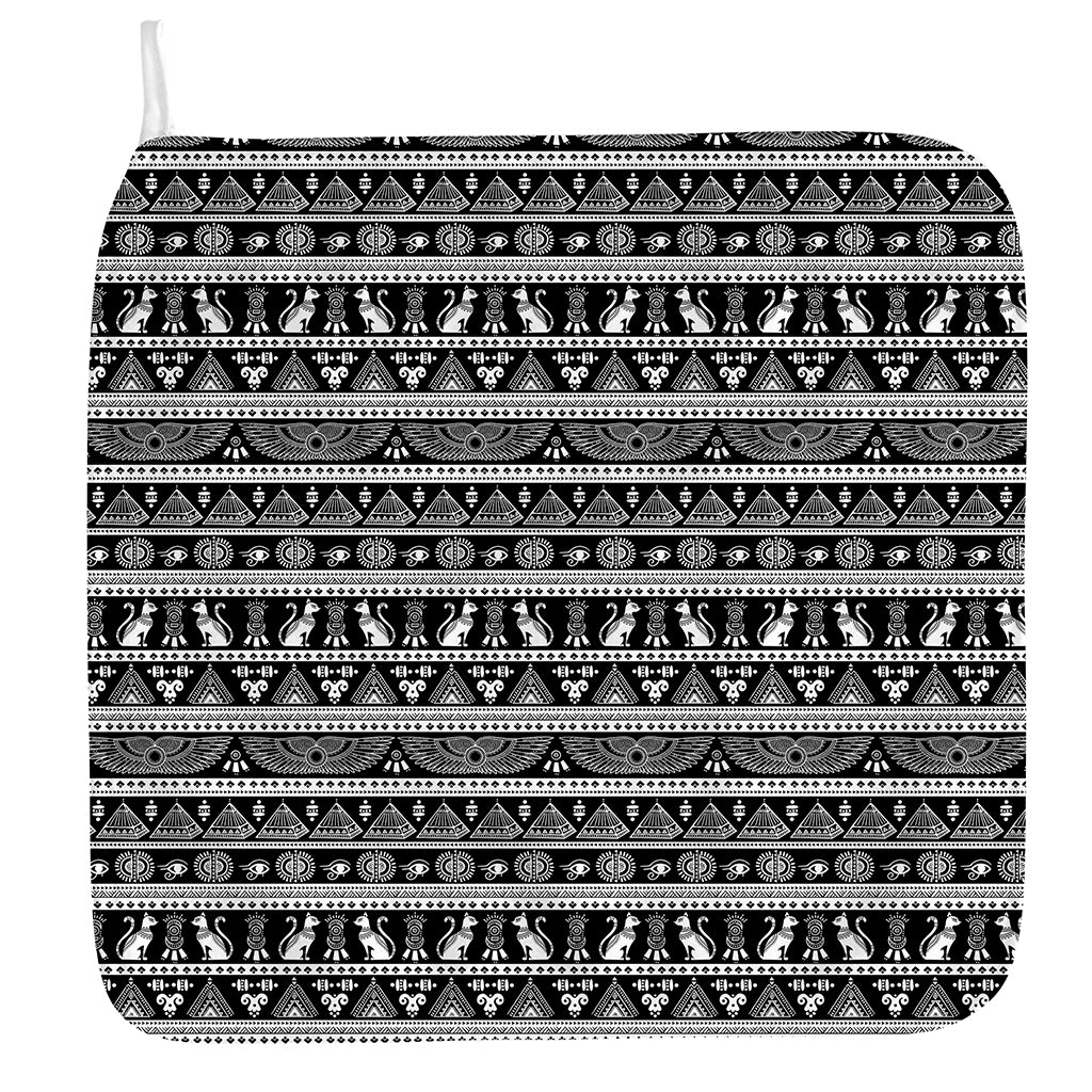 Black And White Egypt Pattern Print Hand Towel