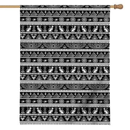 Black And White Egypt Pattern Print House Flag