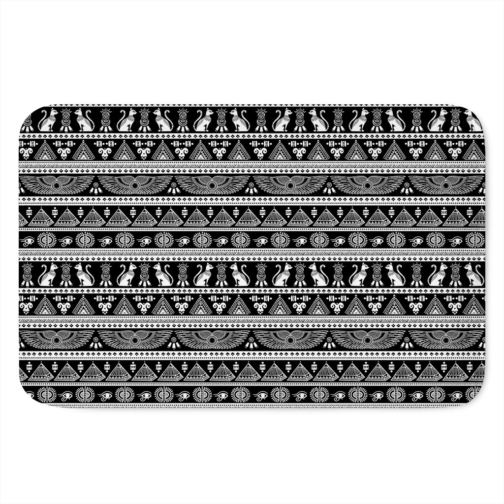Black And White Egypt Pattern Print Indoor Door Mat