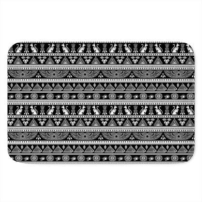 Black And White Egypt Pattern Print Indoor Door Mat