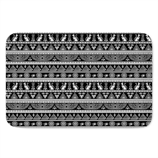 Black And White Egypt Pattern Print Indoor Door Mat