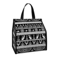 Black And White Egypt Pattern Print Insulated Lunch Tote