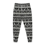 Black And White Egypt Pattern Print Jogger Pants