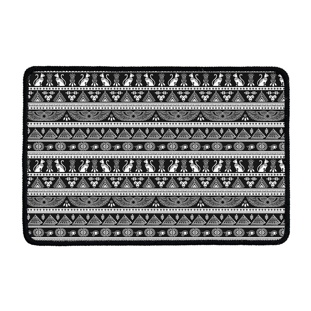 Black And White Egypt Pattern Print Kitchen Mat