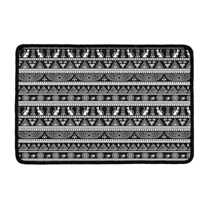 Black And White Egypt Pattern Print Kitchen Mat