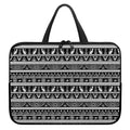 Black And White Egypt Pattern Print Laptop Sleeve With Handle