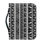 Black And White Egypt Pattern Print Leather Bible Cover